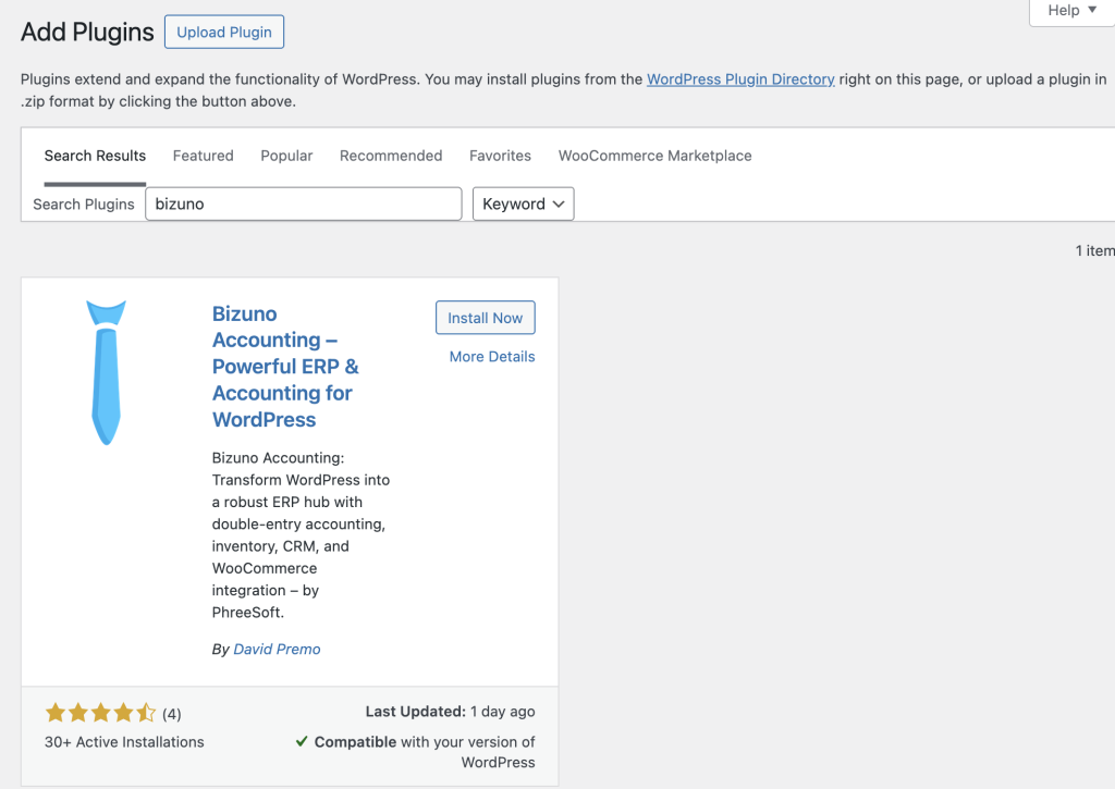 Bizuno Installation for WordPress Hosting